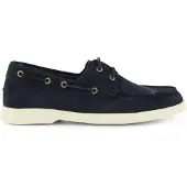 BOSS BOSStil mænd. 50563130 Navy-bådsko i kontrastfarvet ruskind (43), Fast, Blonder, Casual, Blå