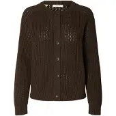 Selected Cardigan 'SLWOLGA' mørkebrun