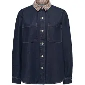 ONLY Bluse 'ONLVera' beige / mørkeblå / rød