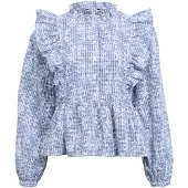 Object Bluse 'OBJCIARA' blå / hvid