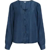 Object V-udskæring Knap Bluse