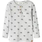 Lil´ Atelier Bluse - Rib - NmmLavo - Glacier Gray/Elephant - - 2 år (92) - Bluse