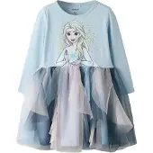 Name it Kjole 'NMFSORI FROZEN' blå / pastelblå / guld