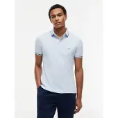 Tommy Hilfiger Bluser & t-shirts 'Slim Fit Tipped' navy / pastelblå / hvid