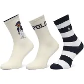 Ralph Lauren Sokker elfenben / navy / lysebrun / sort
