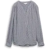 Tom Tailor Bluse lyseblå / sort / hvid