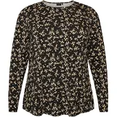 Zizzi Bluse gul / sort