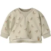 Lil´ Atelier Sweatshirt beige / brun / grøn / pastelgrøn