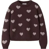 Name It Mini Pullover mørkebrun / hvid