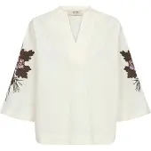 Mos Mosh Bluse 'MMAleysa' ecru / mørkebrun / mørkegrøn / lilla