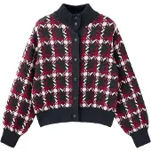 Mango Cardigan 'NIZA' marin / rød / hvid