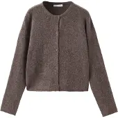 Mango KIDS Cardigan 'NINA' mørkebrun