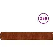vidaXL Plænekant 50 stk. 15 x 103 cm Cortenstål Rusten