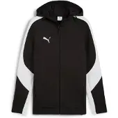 Puma Hættetrøje teamEVOSTRIPE - Sort/Silver/Hvid, størrelse X-Large
