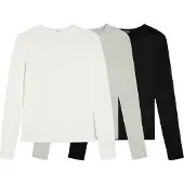 Bershka Shirts grå-meleret / sort / hvid