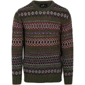 Barbour Pullover grå / oliven / mørkeorange / rubinrød