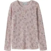 Name it Bluse - Uld - NkfWang - Violet Ice/Flowers + Leaves - - 6 år (116) - Bluse