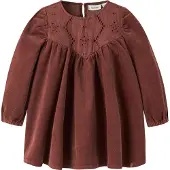 Lil´ Atelier Kjole - Corduroy - NmfOnellas - Mahogany - - 2 år (92) - Kjole
