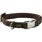 Hunter Pet halsbånd Vario Basic Alu-Strong, brun - Størrelse M: 30 - 45 cm halsomkreds, 15 mm bred