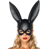 Vuxen Black Bondage Bunny Mask