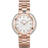 Bulova Dameur 98R248 Diamond Sølvfarvet/Rosaguldtonet stål Ø35 mm