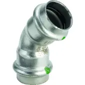 Viega Inox bøjning 45 grader 54 mm Inox, rustfri stål muffe/muffe, SC-Contur