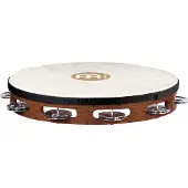 Meinl Percussion Headed Wood Tambourine Steel Jingles TAH1AB