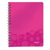 Leitz Notesbog, Esselte WOW, A5, spiralbundet, linjeret, 80 g/m2, 80 ark, pink