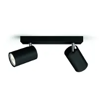 Philips myLiving Kosipo lofts-/vægspot x 2, Overflade spotlys, GU10, 2 pære(r ), LED, 220-240 V, Sort