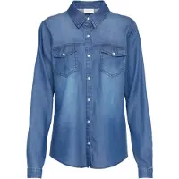 Vila Bista Denim Skjorte Med Lange ærmer