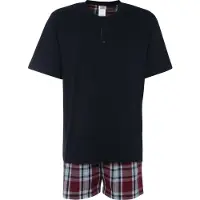 H.I.S. Pyjamas kort navy / bordeaux / hvid