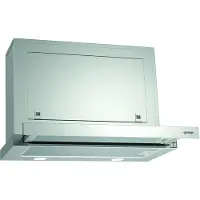 Gorenje BHP623E8X - Hætte - teleskopisk - bredde: 60 cm - dybde: 30.5 cm - udtrækning og recirkulation (-) - rustfrit stål