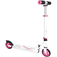 Globber aluminium skøjte/knallert-scooter 125 mm, hvid/rosa, AU 347