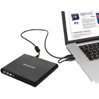 Verbatim Slimline CD/DVD Writer - USB 2.0 - Black - DVD-RW (Brænder) - USB 2.0 - Sort