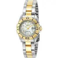 Invicta Dameur 6895 Pro Diver Hvid/Gul guldtonet stål Ø30 mm