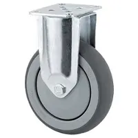Tente Fast hjul gummi Ø100 mm 100 kg DIN-kugleleje med plade Byggehøjde: 135 mm. Driftstemperatur: -20°/+