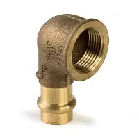 Viega Sanpress vinkel ¾x15mm 90 grader af rødgods, SC-Contur muffe/muffe