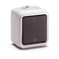 Honeywell Peha PEHA 2-polet skiftekontakt 250V IP20 Stikklemme, Tangent/tryk, Grå