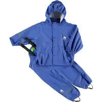 CeLaVi Børne Solid PU Basic Regntøj Sæt Havblå Oceanblue