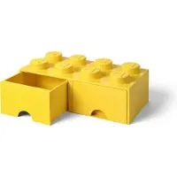 LEGO Opbevaringsskuffe - 8 Knopper - 50x25x18 - Gul - - OneSize - Skuffe