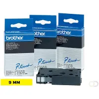Brother - Sort, gul - Rulle (0,9 cm x 8 m) 1 kassette(r) lamineret bånd - for P-Touch PT-2000, PT-3000, PT-500, PT-5000, PT-8E