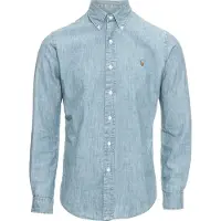 Ralph Lauren Polo Ralph Laurentil mænd. 710548538001 blå Slim Fit chambray-skjorte (M), Casual, Bomuld, Denim, Lange ærmer