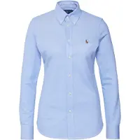 Ralph Lauren Polo Ralph Laurentil kvinder. 211664427001 Slim fit oxfordskjorte i blå, strikket bomuldsjersey (S), Casual, Lange ærmer