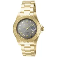 Invicta Dameur 14366 Angel Grå/Gul guldtonet stål Ø40 mm