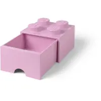 LEGO 4-knops opbevaringsklods med skuffe - lyslilla 5006173