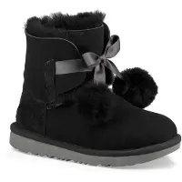 Ugg Bamsestøvler - Gita - Sort m. Pom Poms - - 35 - Bamsestøvle
