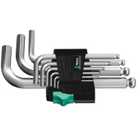 Wera 05133163001, L-formet unbrakonøgle, Metric, 9 stk, 1.5,2,2.5,3,4,5,6,8,10 mm, 25 mm, 78 mm