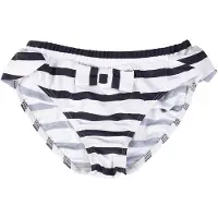 Petit Crabe Bikinitrusser - Zoe - Hvid/Navystribet - - 9-10 år (134-140) - Bikini