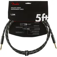 Fender Deluxe 5 Fod Langt Lige Instrumentkabel Sort Tweed
