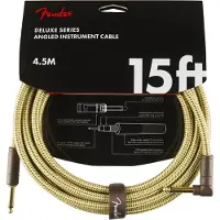 Fender Deluxe 15 Fod Langt Lige Instrumentkabel Tweed